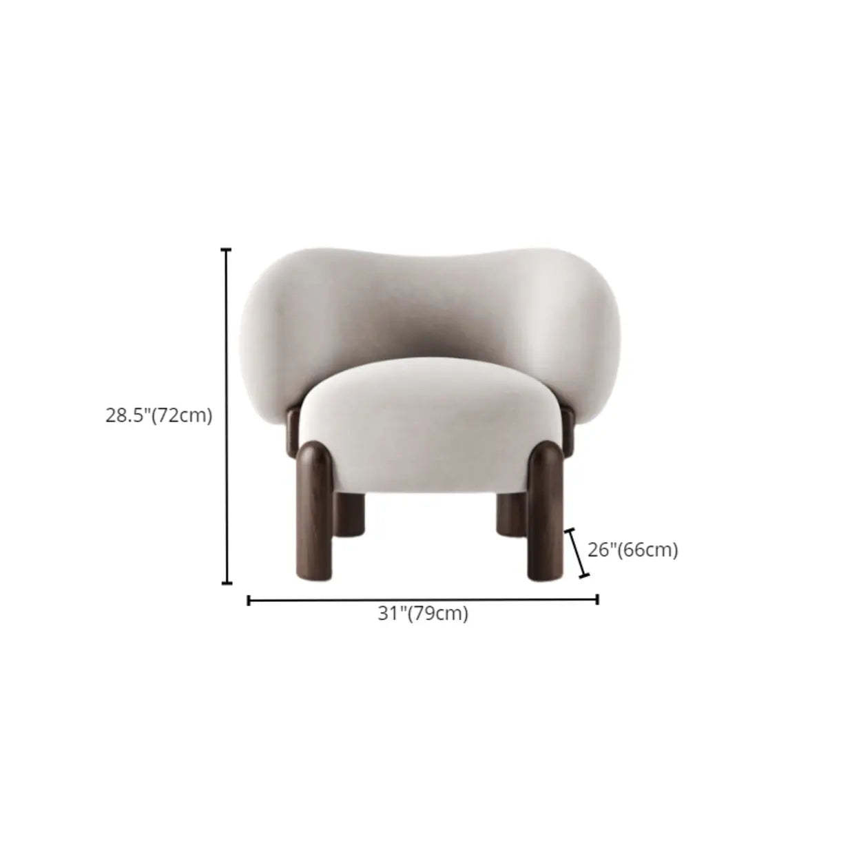 Beige Sherpa Curved-Back Sloped-Arm Accent Chair