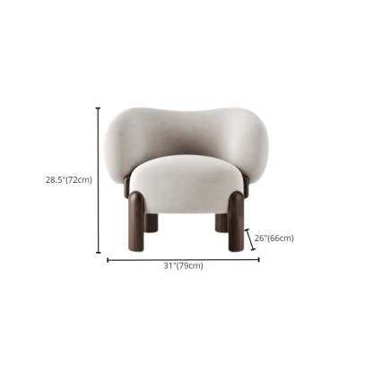 Beige Sherpa Curved-Back Sloped-Arm Accent Chair