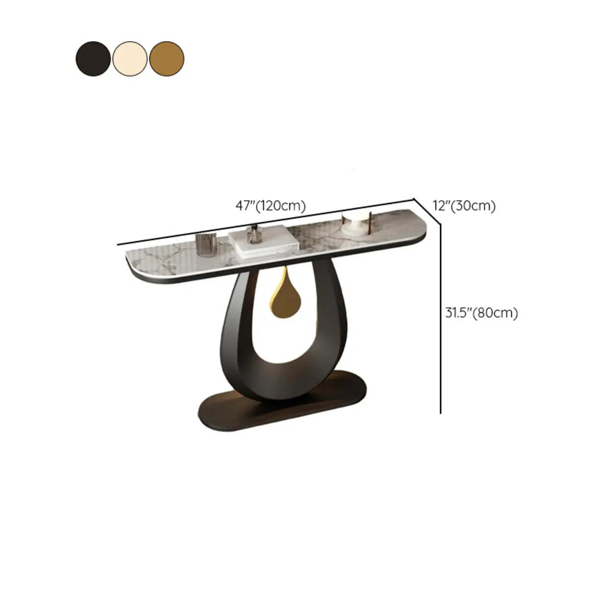 Half-Moon Sintered Stone Console Table