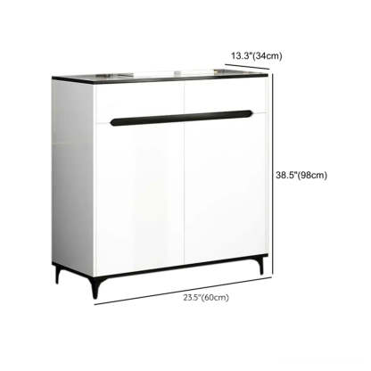 Sleek Engineered Wood White Shoe Storage Cabinet