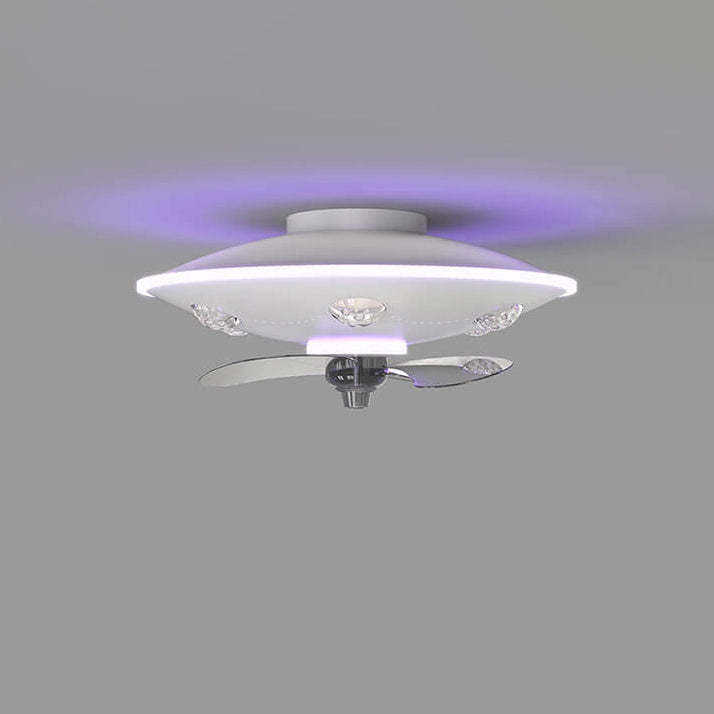 Modern UFO Iron Flush Mount Ceiling Fan Light