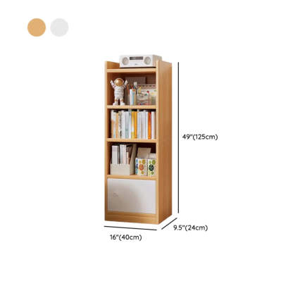 White Elegant Wood Narrow Bookcase