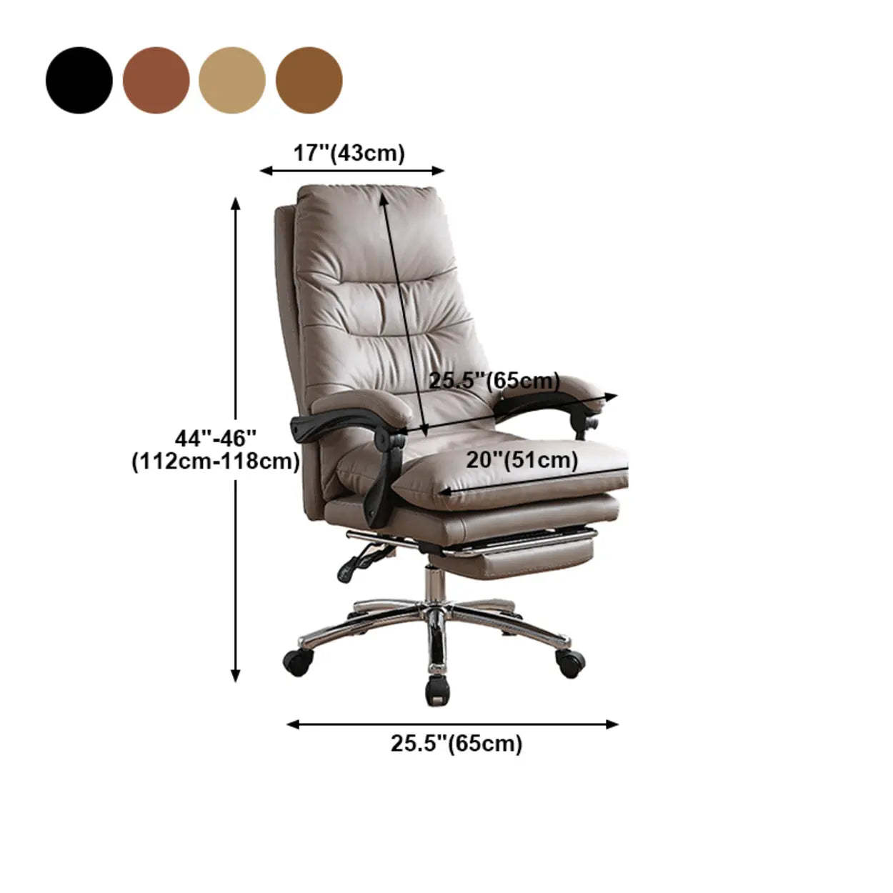 Swivel Leather Office Chair with Footrest