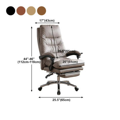 Swivel Leather Office Chair with Footrest