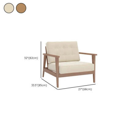 Faux Square Arm Tufted Back Lounge Chair