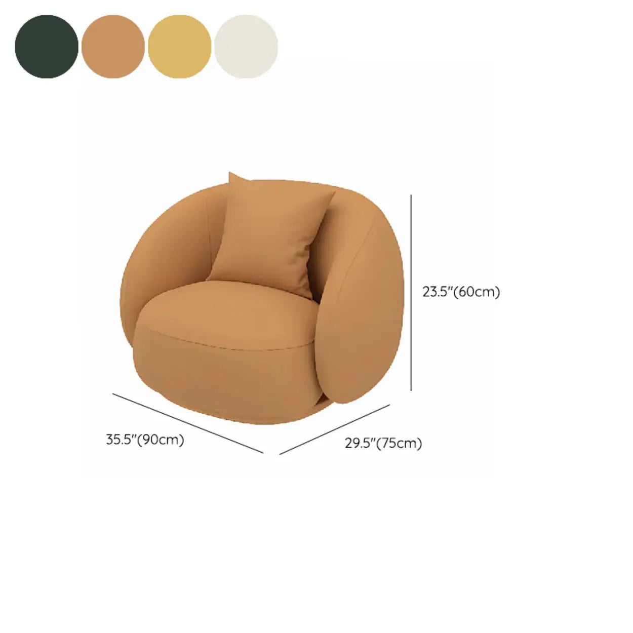 Stain Resistant Sloped Arm Round Base Barrel Chair