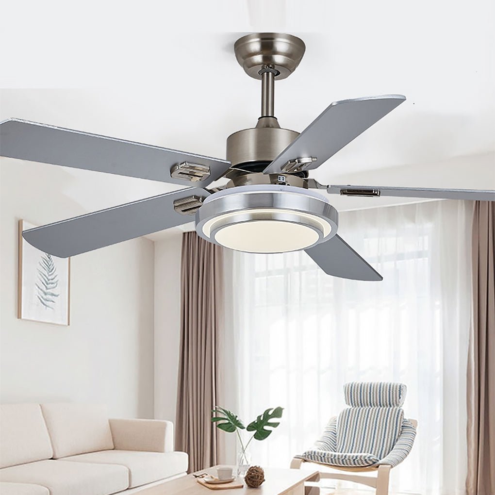 Gray synthetic wood acrylic mute timing ceiling fans - industrial