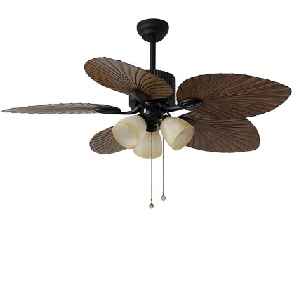 52" Leaf Blade 12W LED Rustic Inverter Ceiling Fan Light