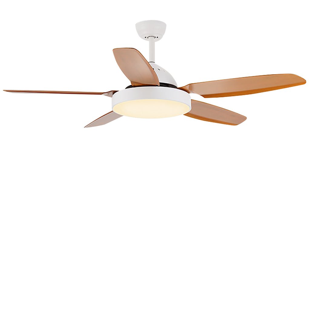 52 Inches Variable Frequency Dimming Remote Control Led Wood Blades Ceiling Fan Light-Lighom