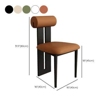 Cream Upholstered Slat-Back Dining Chair