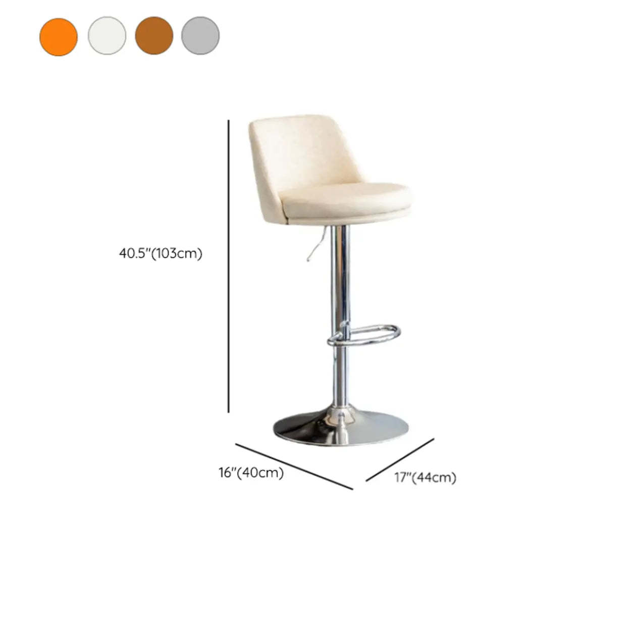 Modern Leather Swivel Bar Stool with Footrest