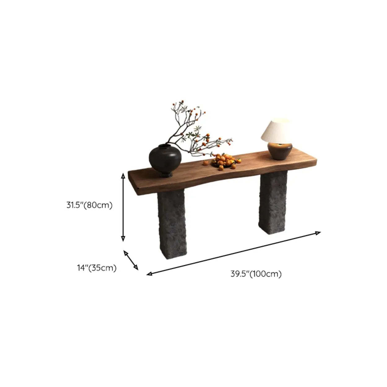 Industrial Narrow Wood Entryway Console Table