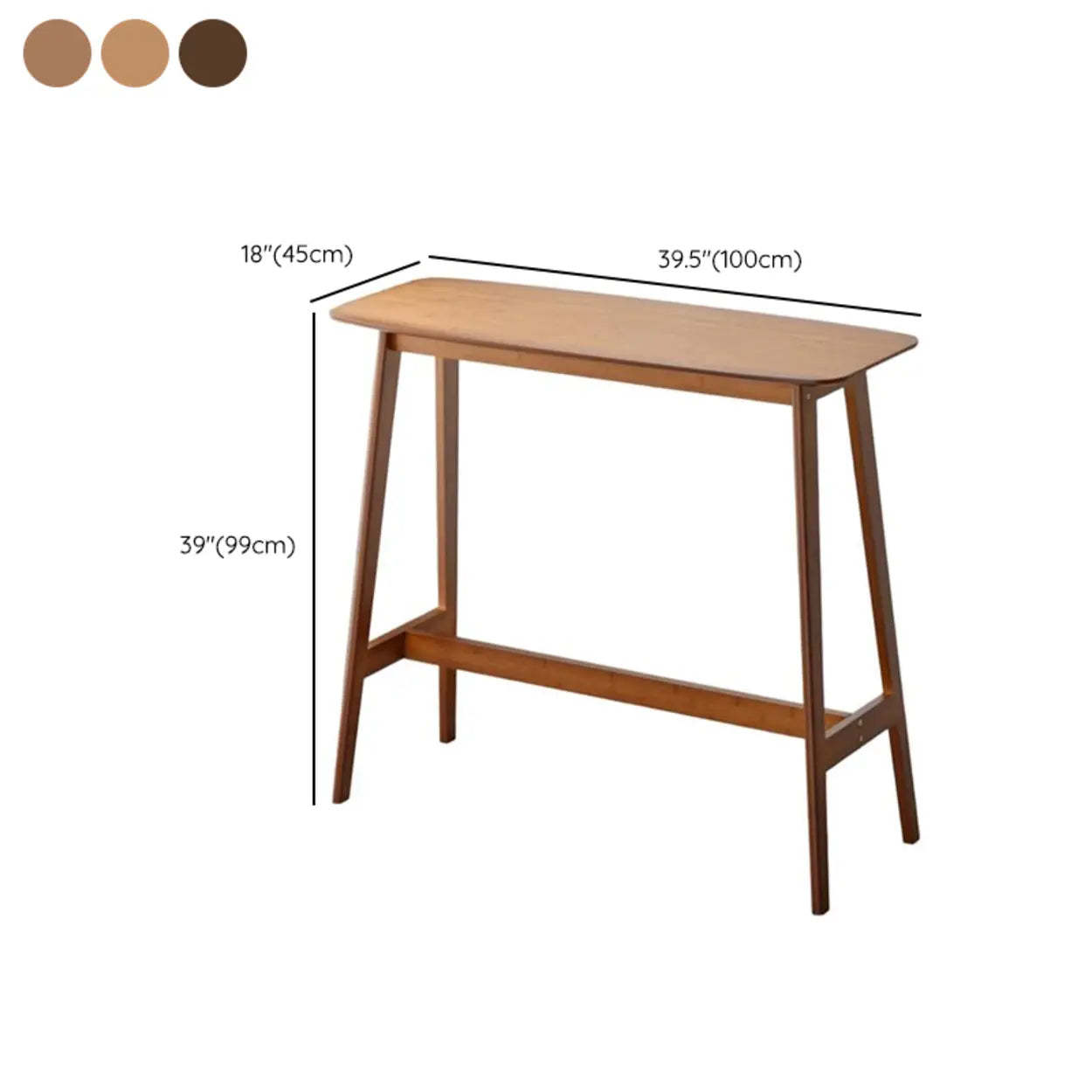 Rustic Minimalist Wood Bar Table with Footrest