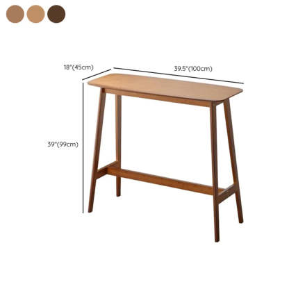 Rustic Minimalist Wood Bar Table with Footrest