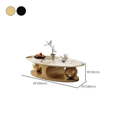Modern Luxury Oval Stone Coffee Table