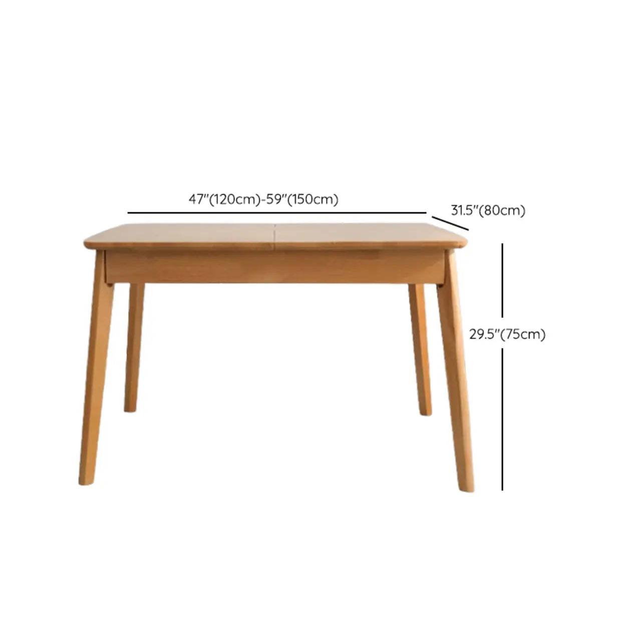 Contemporary Natural Wood Extendable Dining Table