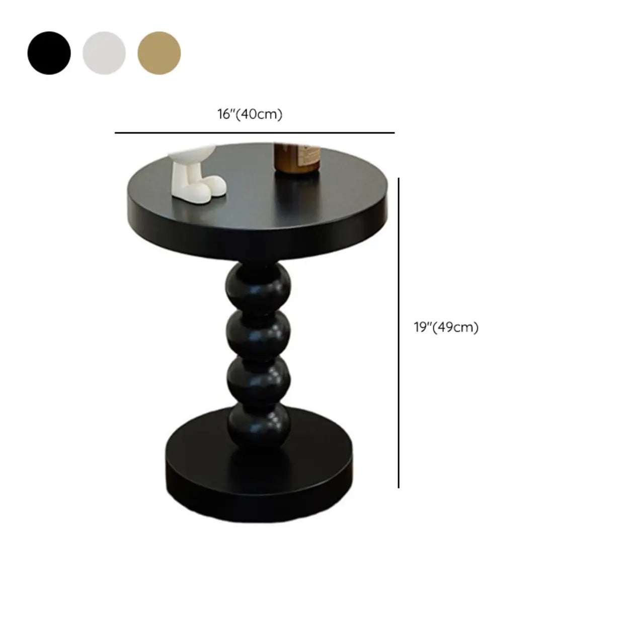 Mid-Century Small Round Yellow Ball Side Table