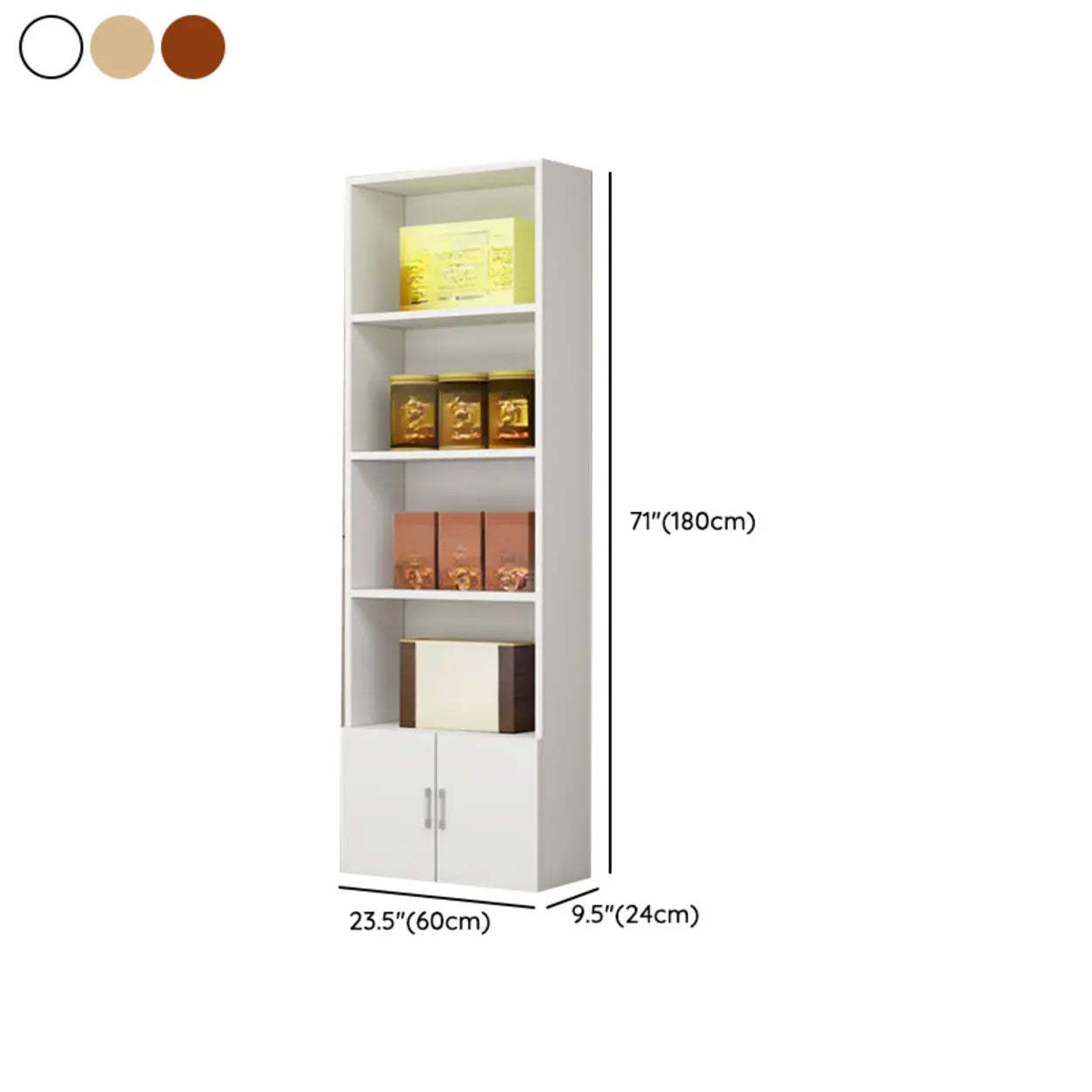 Contemporary Open Walnut Wine Cabinet — Light Walnut
