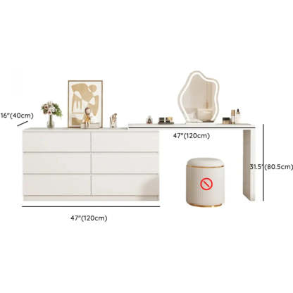 Modern Curved White Wood LED Vanity Set