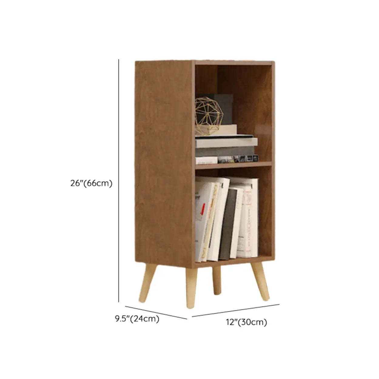 Trendy Vertical Rectangular Natural Wood Bookcase