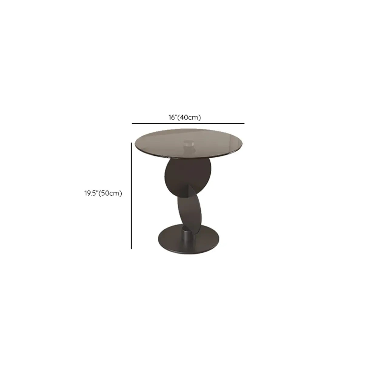 Modern Smoked Glass Metal Side Table
