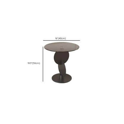 Modern Smoked Glass Metal Side Table
