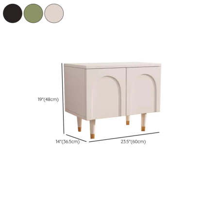 Modern White Arch Engineered Wood Shoe Cabinet — Fruit Green