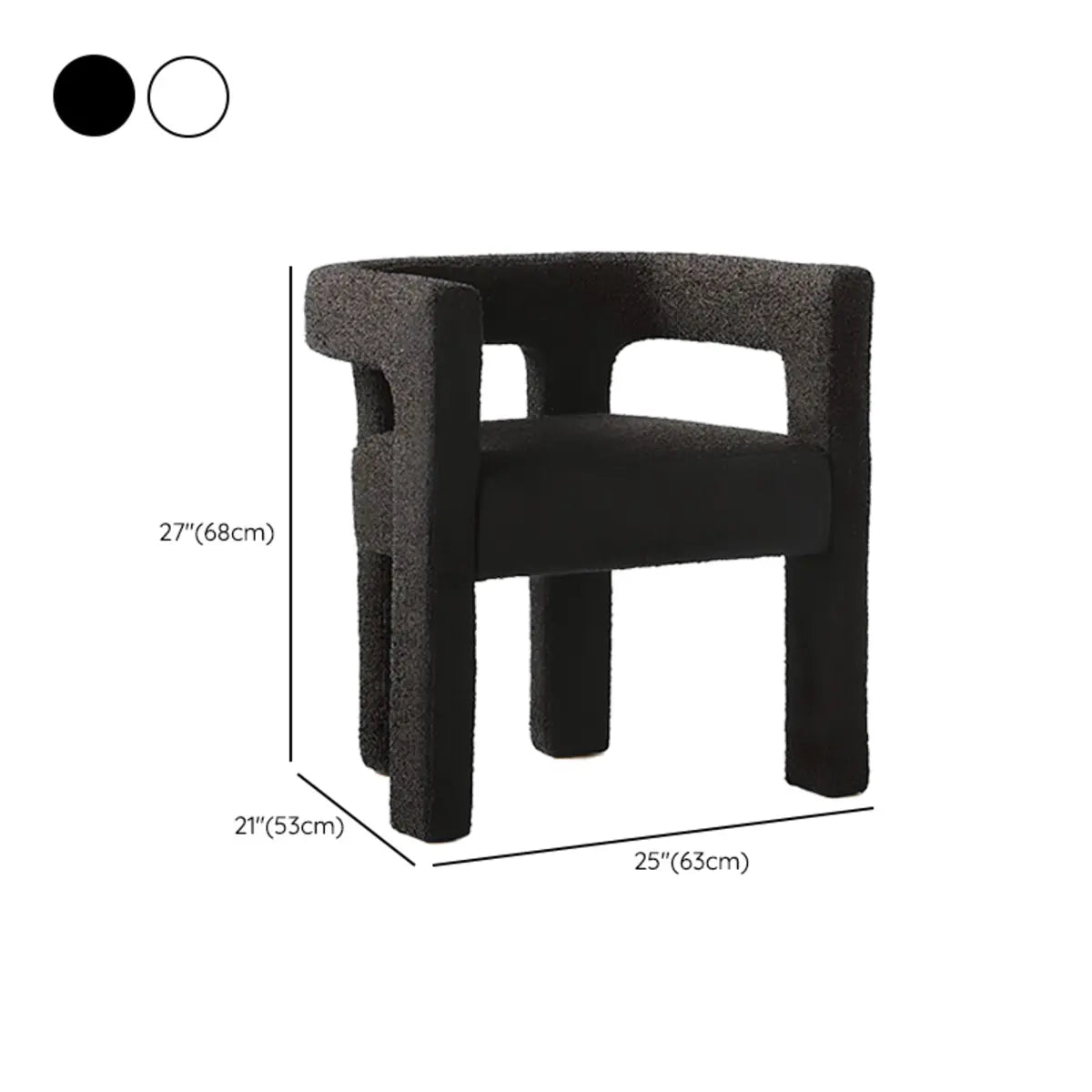 Black Sherpa Four Leg Arm Chair