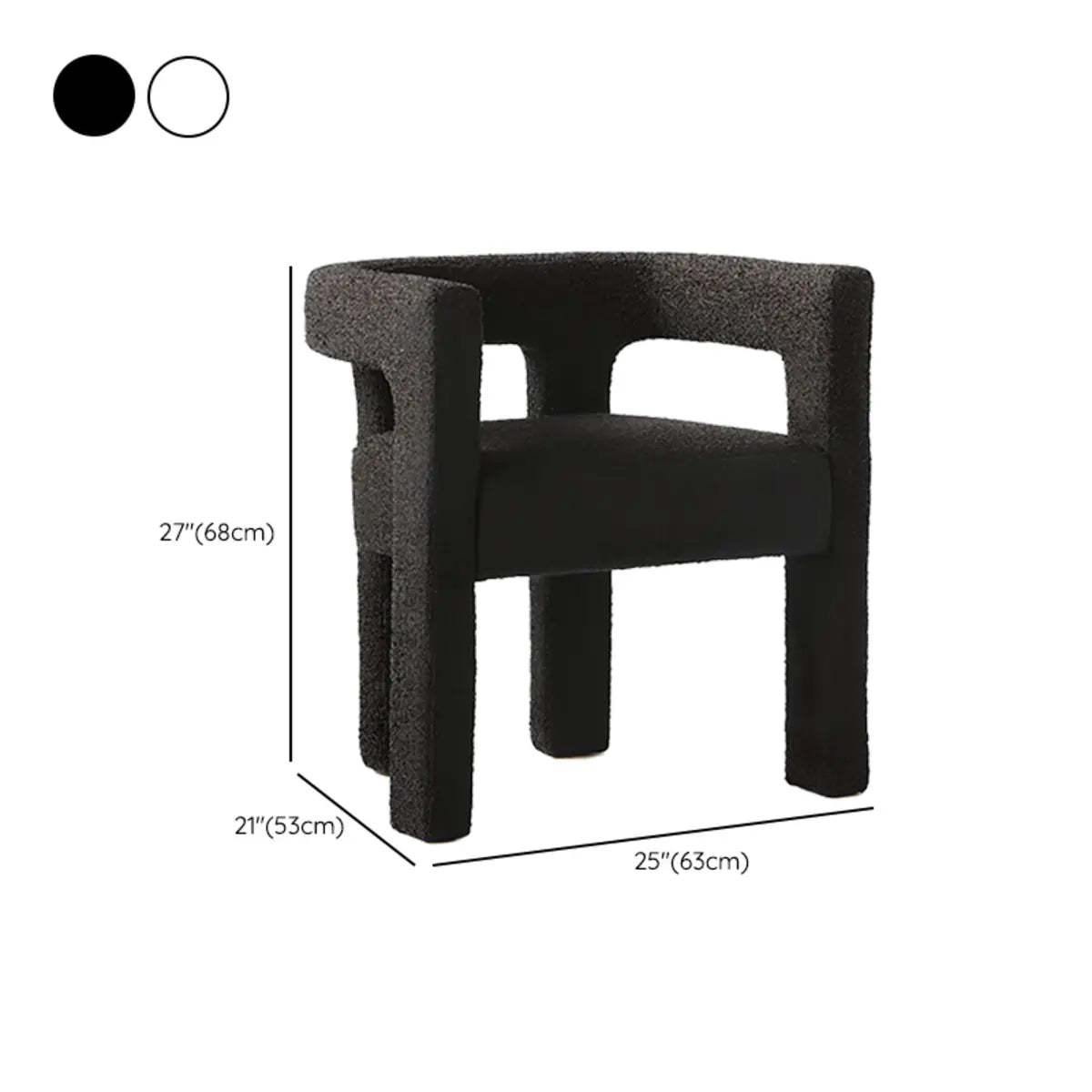 Black Sherpa Four Leg Arm Chair