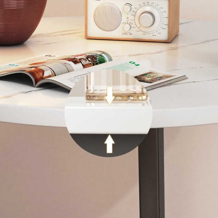 Modern Round Iron 2-Tier Side Table