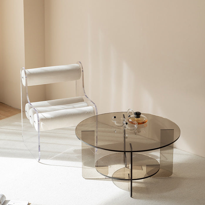Contemporary Cylinder Acrylic Fabric Armless Chair