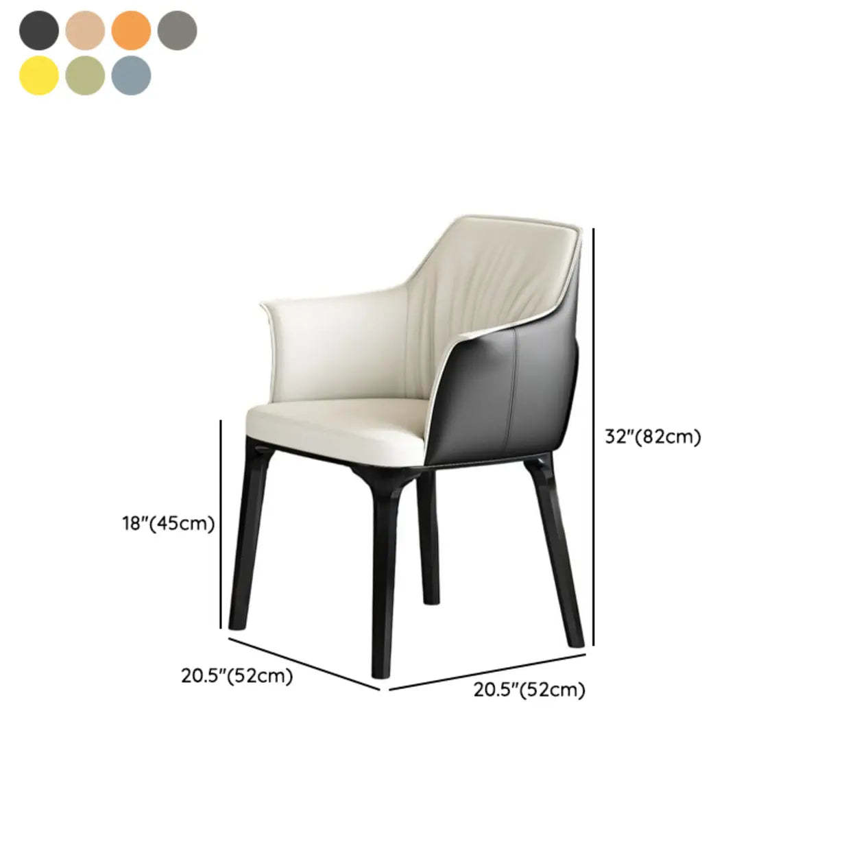 Orange Upholstered Solid Back Arm Dining Chair