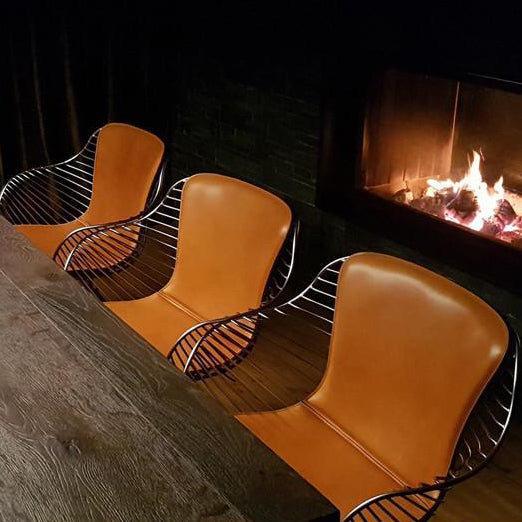Modern Leather Metal Dining Chair
