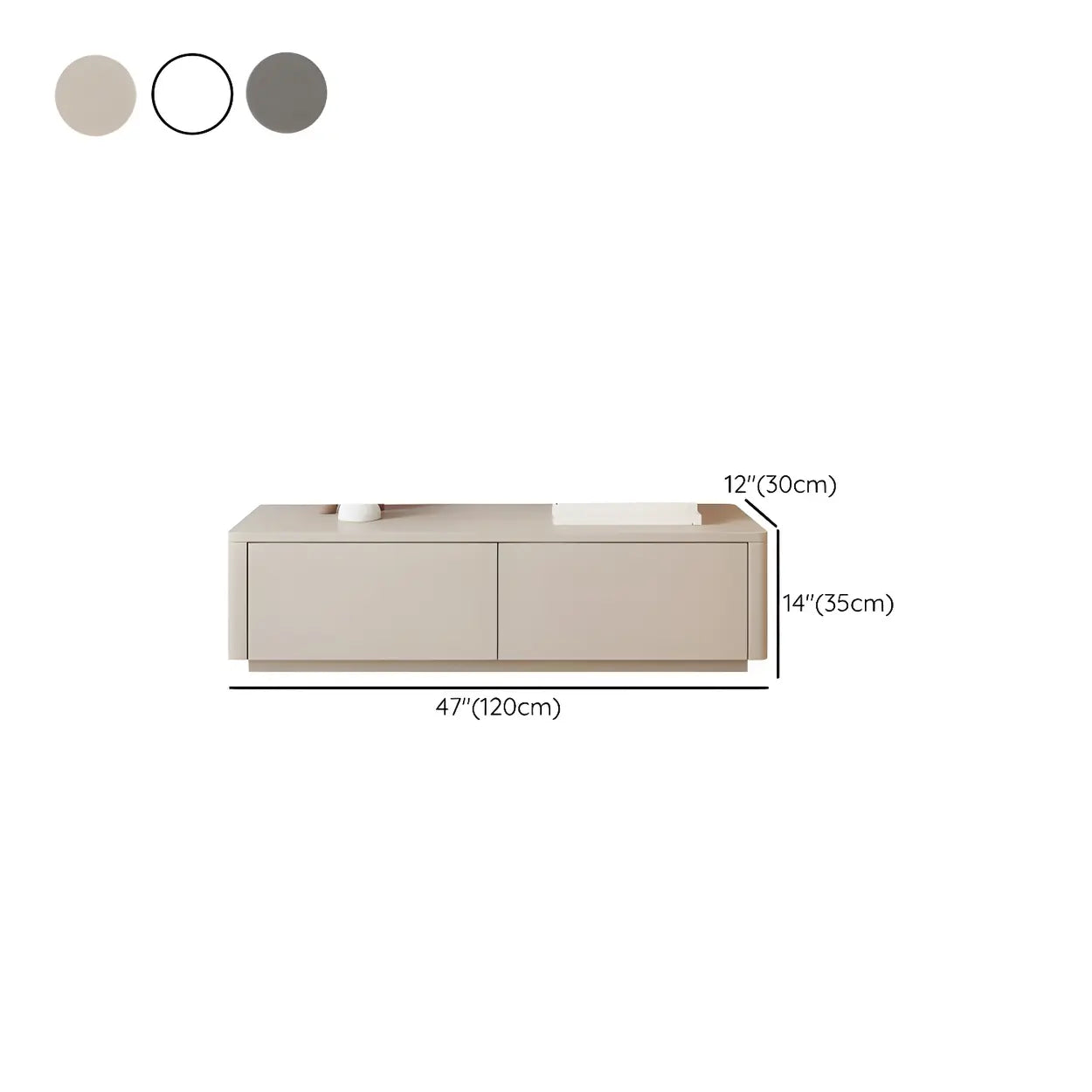 Stylish Milk Cocoa Wood TV Stand with Drawers