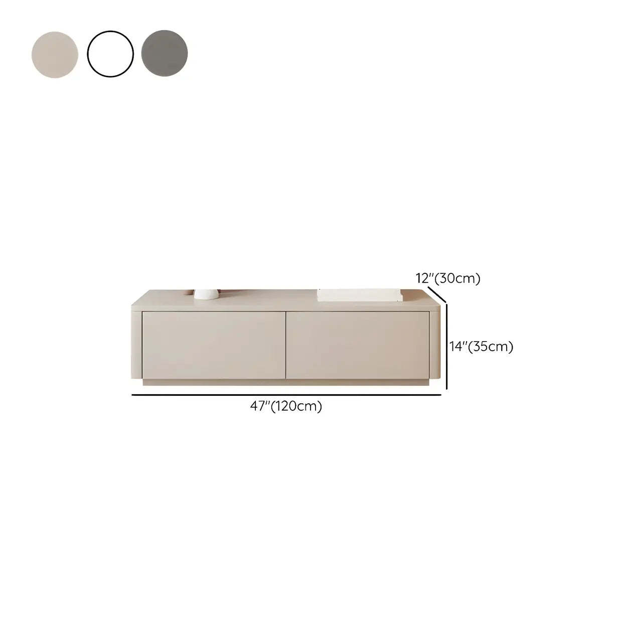Stylish Milk Cocoa Wood TV Stand with Drawers