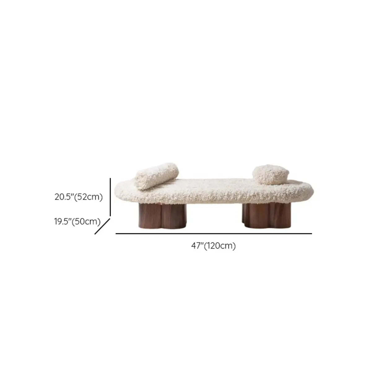 Modern Shearling Cloud Daybed with Wood Legs