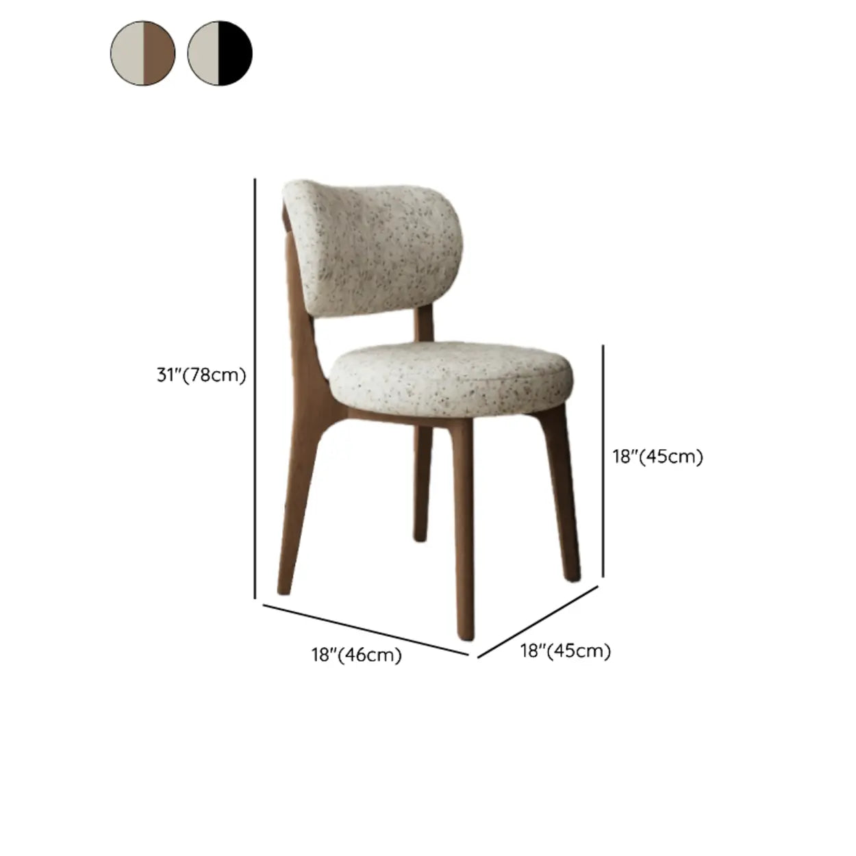 Modern Curved-Back Armless Wood Dining Chair