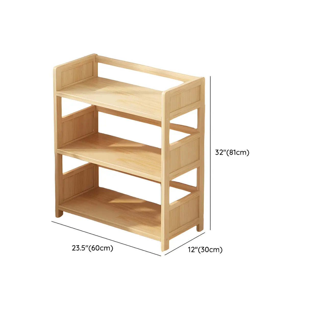 Rustic Pine Open Storage Bookcase