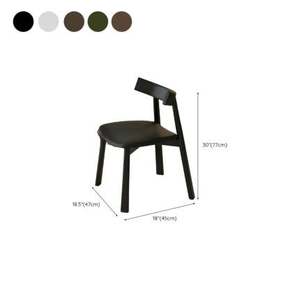 Black Curved-Back Upholstered Wood Dining Chair