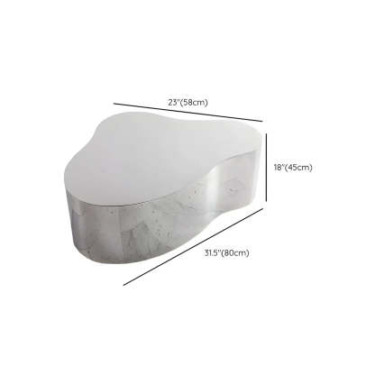 Silver Stainless Steel Free Form Coffee Table