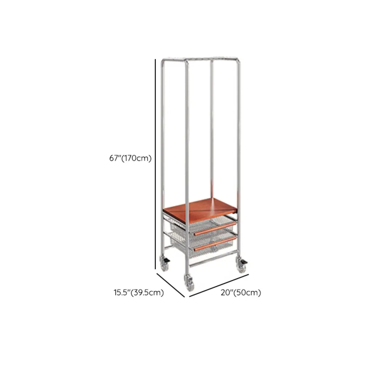 Silver Mobile Storage Coat Rack with Lockers