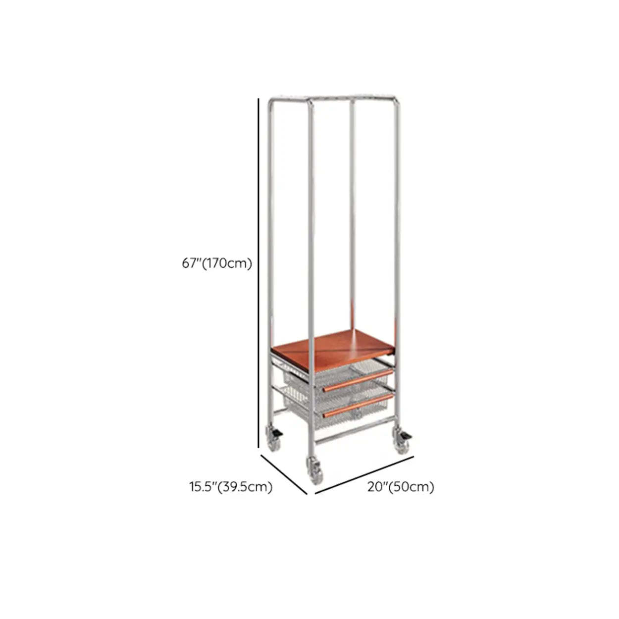 Silver Mobile Storage Coat Rack with Lockers