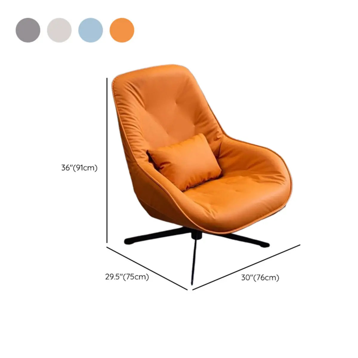 Ergonomic Leather Tufted Swivel Accent Chair