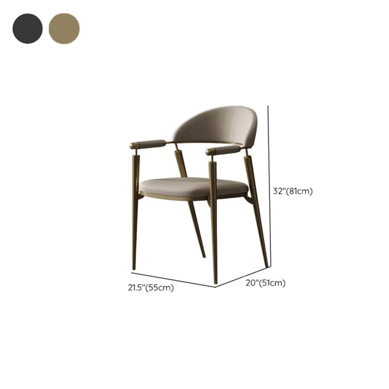 Modern Curved-Back Faux Leather Dining Chair