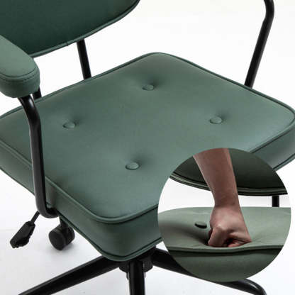 Scandinavian Fabric Wood Steel Nylon Desk Chair — Steel / Orange