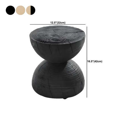 Hourglass Pine Wood Natural Side Table