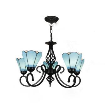 European Tiffany Glass Chandelier