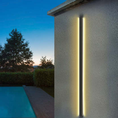 LED Long Strip Metal Waterproof Black Minimalist Outdoor Wall Lights-Lighom
