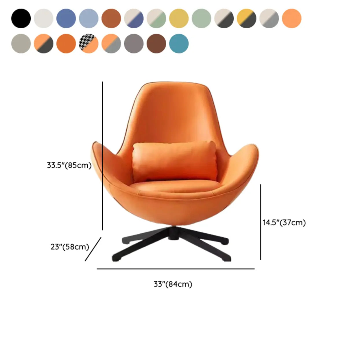 Red Brown Leather Flared Arm Stick Base Arm Chair #size