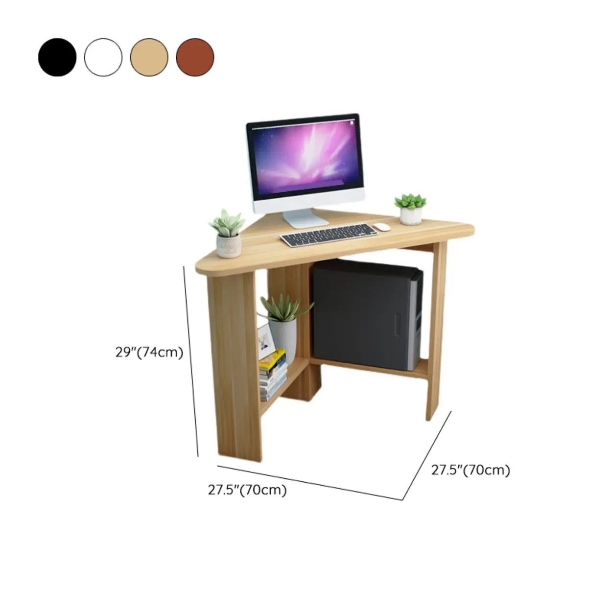 Small Wood Triangle Corner Computer Desk